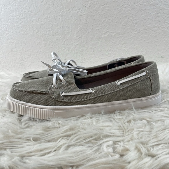 ROCK & CANDY Duffy Gray Canvas Boat Slip On Loafers Shoes Size 11 NEW - Picture 6 of 11